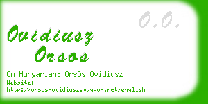 ovidiusz orsos business card